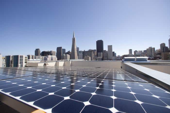 Castaways Energy Commercial Solar array on a business rooftop.