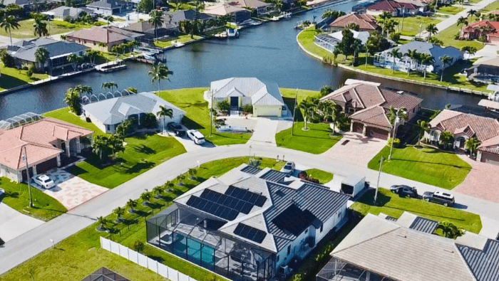 George Laufer's home in Cape Coral with 16.72 kW Sunpower solar installation on tile roof