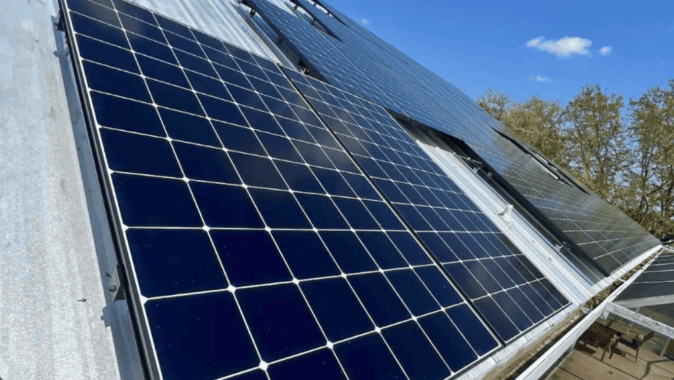 Close-up of Sunpower 425W AC solar modules installed at Anthony Verciglio's home