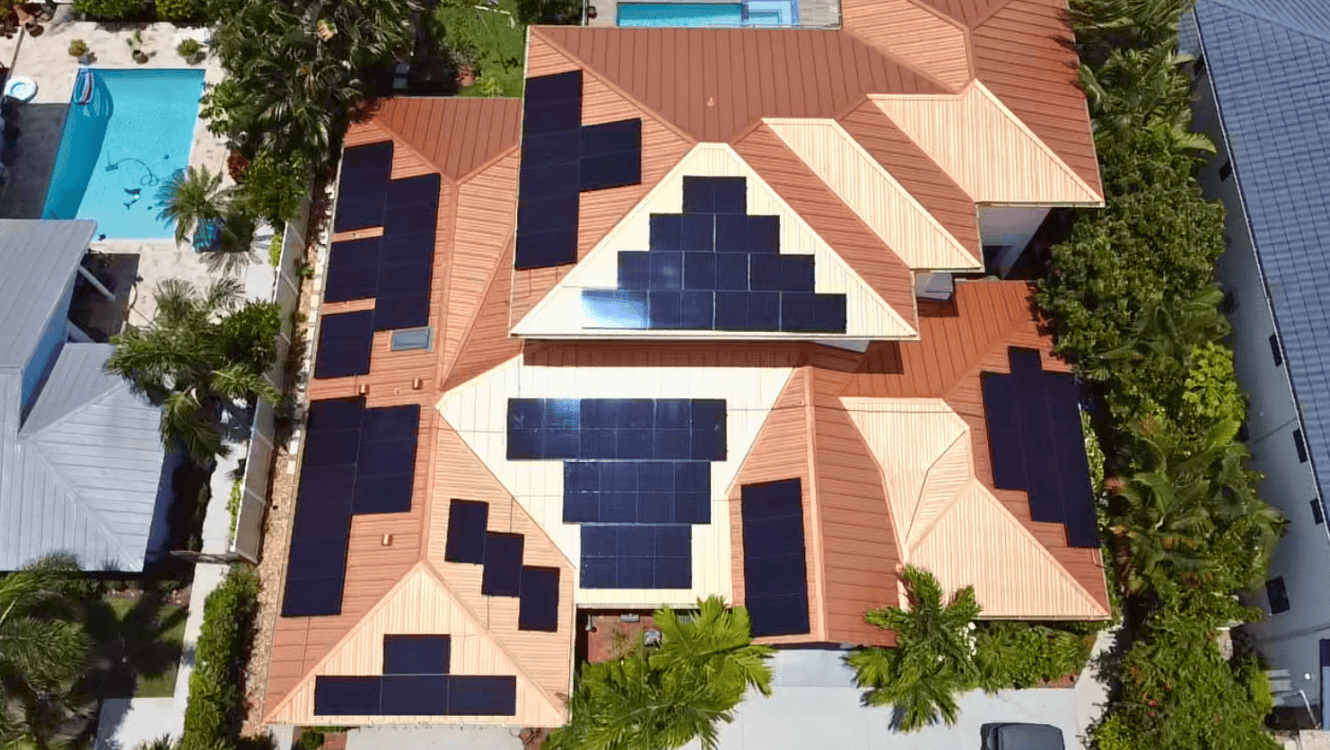 Panoramic view of Jeffrey & Joan Hoffberger's solar-powered home in Boynton Beach
