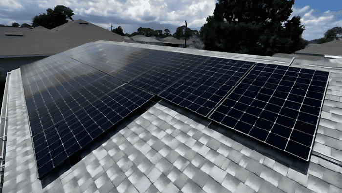 Overview of Michell Bissoon’s energy-efficient solar setup achieving 73% energy offset in residential area