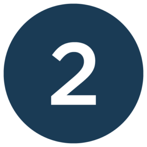 Step 2: Design & Permitting - Blue circle with number 2, representing the second step in Castaways Energy's solar installation process.