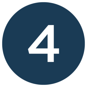 Step 4: Utility Interconnection - Blue circle with white number 4, representing the fourth step in Castaways Energy's solar installation process.