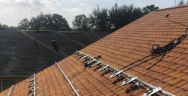 Re-roofing on a home.