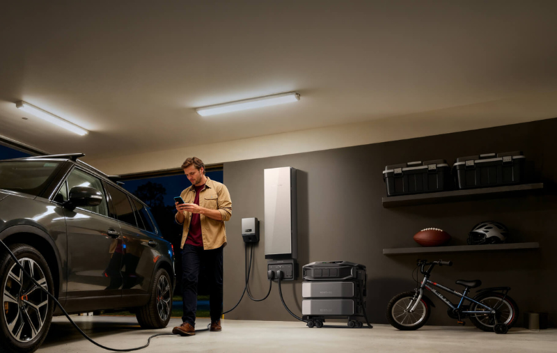Generac home standby generator powering a house during an outage with message ‘Prepare now, before the next power outage’ highlighting natural gas or LP fuel efficiency